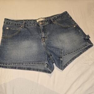 Jordache Blue Jean Shorts with Hem and Faded Look